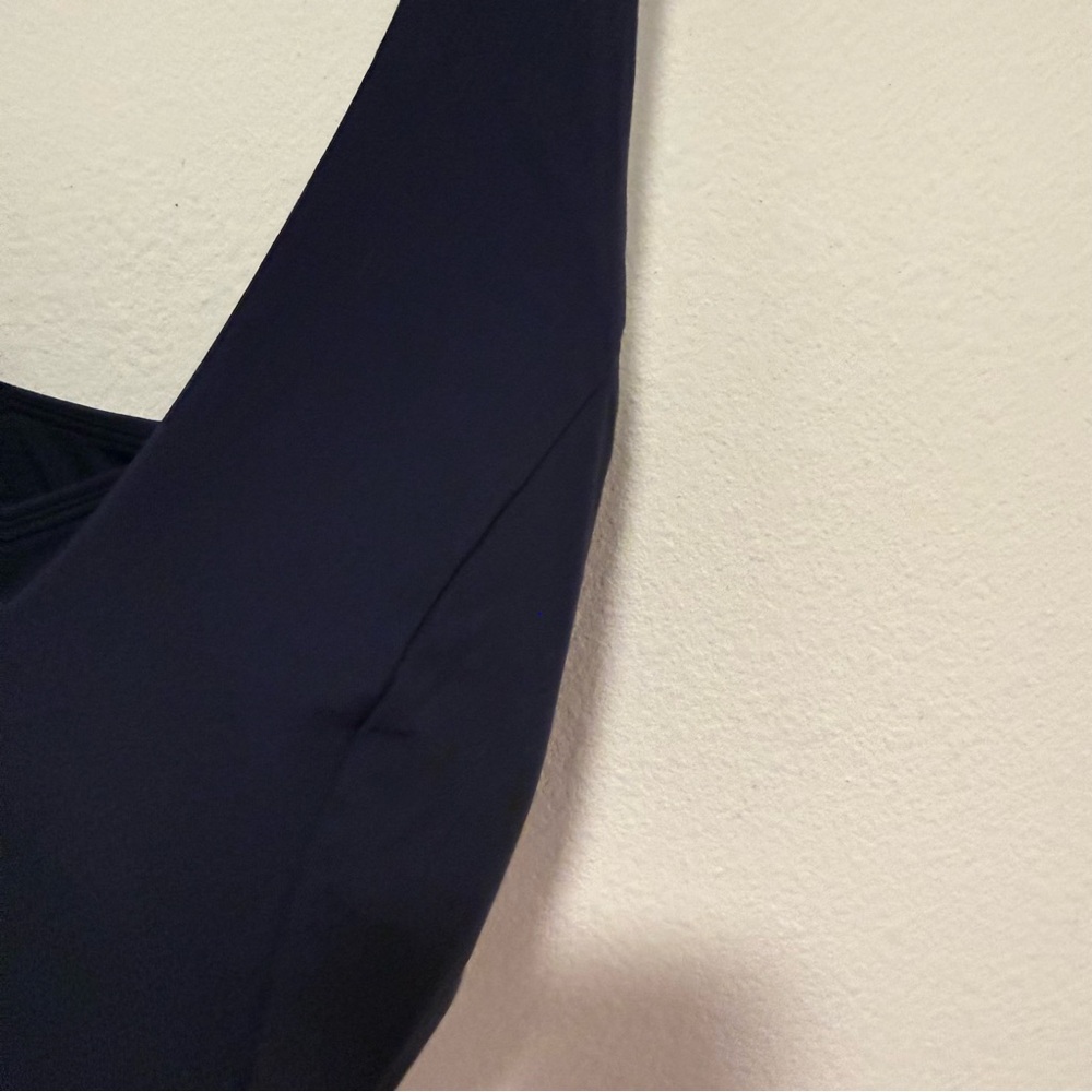 Athleta Triangle Bikini Top Strappy Back Adjustable Padded Navy Blue Size Large - Picture 4 of 8